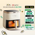 Nồi Chiên Không Dầu Bear QZG-P15R8 5L, Màn Hình Cảm Ứng, Công Suất 1500W, Màu Be