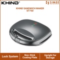 Khind ST-750 Sandwich Maker - Pembuat Sandwich Non-Stick 750W, Warna Abu-Abu Matt