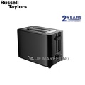 Russell Taylors 7-Shades Bread Toaster T2 - Pembakar Roti Hitam dengan 2 Slot dan Pengaturan Suhu 7 Tingkat