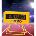 Seiko QHL062Y Jam Digital Timer Dinding Kuning 10cm x 2.3cm dengan LCD dan LED Backlight