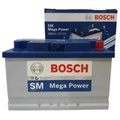 Aki Mobil Bosch 57113 SM Mega Power, Kapasitas 74Ah, Daya Start Tinggi