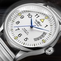 Jam Tangan Mekanikal WINNER Pilot untuk Lelaki - Stainless Steel, Silver Triangle
