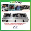 Chelstar CGC-311 Gas Cooker 3 Burner Stainless Steel Table Top Stove