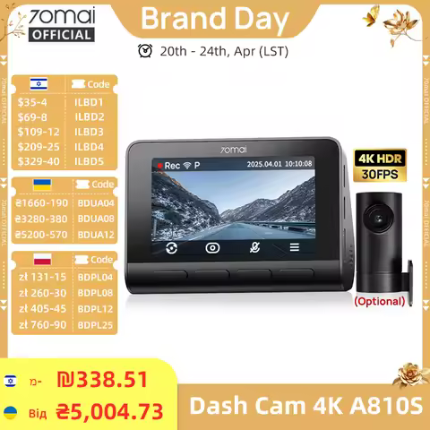 70mai A810 Dash Cam - Kamera Dashboard 4K dengan GPS dan ADAS