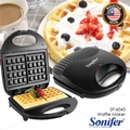 Mesin Waffle Sonifer SF-6043 - Pembuat Waffle Elektrik Hitam 750W dengan Permukaan Anti-Lengket
