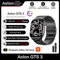 Aolon GTS Ultra Smartwatch - 1.83" HD Touch Screen, IP68 Waterproof, Stainless Steel Case, Black