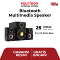 Polytron PMA9310 Multimedia Speaker Full Black 2.1 CH, 3-Way dengan Bass & Treble Control