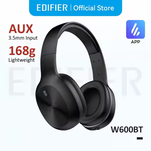 Edifier W600BT Over-Ear Bluetooth Headphones - 40mm Drivers, Active Noise Cancellation, Gray