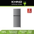 Khind RF205 197L Peti Sejuk 2 Pintu Inverter