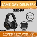 Shure SRH840A Headphone Studio Profesional - Hitam, 40mm Driver Dinamik Neodymium