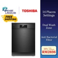 Toshiba DW-14F2 Mesin Basuh Pinggan Mangkuk Hitam