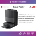 Roborock Qrevo Master - Robot Vacuum dan Mop Hitam dan Putih, Kapasiti Debu 0.22L, Kapasiti Air 4L, Sistem Pembersihan HEPA