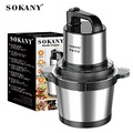 Máy xay thịt đa năng Sokany SK-7028, dung tích 4L, cối INOX 304, màu Đen Bạc