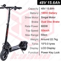 Kaabo Skywalker 10C Electric Scooter - 800W Motor, 48V 15.6Ah Bateri, 10 Inci Ban Pneumatik
