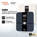 Russell Taylors BWS-20 Bluetooth Digital Body Composition Monitor Skala Timbang Badan Hitam Putih