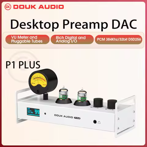 Douk Audio P1PLUS DAC/Preamp/Headphone Amp หลอดบลูทูธ พร้อม VU Meter และ DSD256