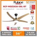Rubine RCF-MOZIA56-5BL Kipas Siling 56 Inci DC Motor Warna Black Timber