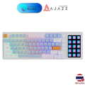 Ajazz AKP815 คีย์บอร์ดเกมมิ่งแบบกลไก 75% Low Profile สีขาว/น้ำเงิน/ส้ม พร้อมจอสัมผัสและปุ่มโปรแกรมได้