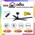 Kipas Siling Midea MFC-140CJR 56" Hitam Dengan Kawalan Jauh dan 3 Peringkat Kelajuan