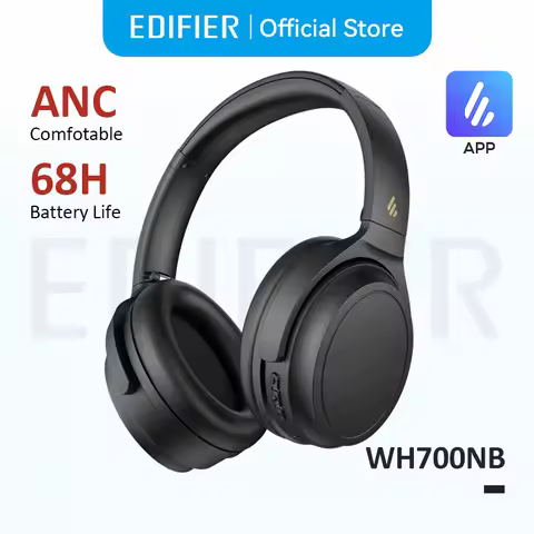 Edifier WH700NB Active Noise Cancelling Over-Ear Headphones - 68 Hours Playtime, Black