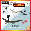 DEKA BETA 56" Kipas Siling DC Motor dengan Kawalan Jauh - Matt Black, Matt White, Walnut, Pine Wood