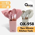 Oxone OX-958 Spatula 9pcs Silicone Kitchen Tools - Sakura Pink, Warm Grey