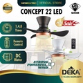 Kipas Siling deka CONCEPT 22 LED 22 Inci 3 Blade Dengan Lampu LED 3 Warna dan Kawalan Jauh