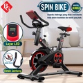 BG SPORT Sepeda Spinning Bike S303 - Merah, Hitam, Putih - Baja Kuat dengan Monitor LED dan Roda Silent