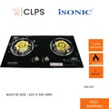 iSONIC IGB-003 Glass Gas Hob 730mm x 410mm, Dapur Rumah