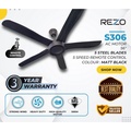 REZO S306 Kipas Siling 56" - Hitam