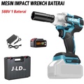 JLD 1090V Cordless Impact Wrench - Alat Buka Baut Mobil dengan Torsi Tinggi dan 2 Baterai Lithium-Ion