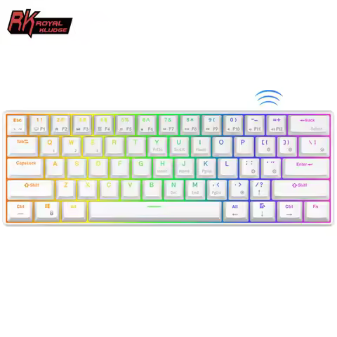 Royal Kludge RK61 Mechanical Keyboard 60% คีย์บอร์ดเครื่องกล 3 สี ดำ ขาว เทา
