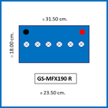 แบตเตอรี่รถยนต์ GS MFX-90R 80Ah กำลังไฟสูง ไม่ต้องดูแล