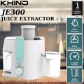 Juicer Khind JE300 - Pemerah Buah 350ml, Stainless Steel Filter, 2-Speed Control, Hijau Mint