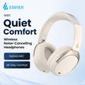 Edifier W80 Wireless Over-ear Headphone - Ivory, 40mm Driver, ANC, 55 Jam Playback