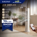 Electrova iPure Series ET-FAN01 Bladeless Tower Fan - 3 Kekuatan, Oszilasi 60 Darjah, Kawalan Jauh & Skrin Sentuh