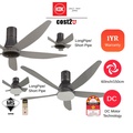KDK K15Z5-REY 60" Kipas Siling Remote Control - 5 Bilah, 9 Saiz Kelajuan, Sensor Suhu