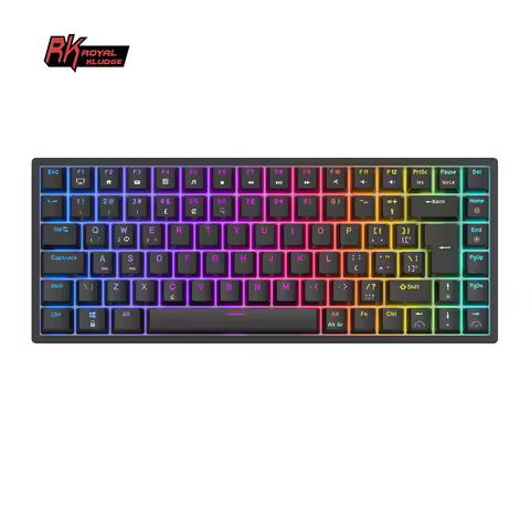 Royal Kludge RK84 คีย์บอร์ดกลไก 75% ไร้สาย 3 โหมด สีขาว/ดำ