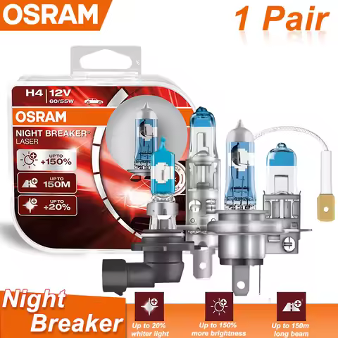 Bóng đèn halogen OSRAM Night Breaker Laser H4 12V, tăng sáng 150%