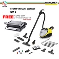 Karcher SV 7 Pembersih Wap Hitam, Perak, Kuning - Kapasiti Air 1.2L, Berat 9.4kg