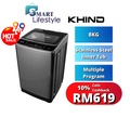 Mesin Basuh Automatik Khind WM80A 8kg Cahaya Kelabu