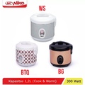 Niko NK 12 WS/BG/BTQ Rice Cooker - Kapasitas 1.2 Liter dengan Fungsi Memasak, Menghangatkan, dan Mengukus