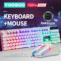 YOOGOO GTX300 Keyboard Mekanik RGB untuk Gaming dengan Mouse USB Wired