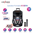 Advance K-1501 V.2 Speaker Portable Bluetooth 15 Inci Hitam