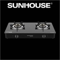 Bếp gas dương kính SUNHOUSE MAMA MMB0911 - Màu đen, 2 bếp đun, kiềng tráng men siêu bền