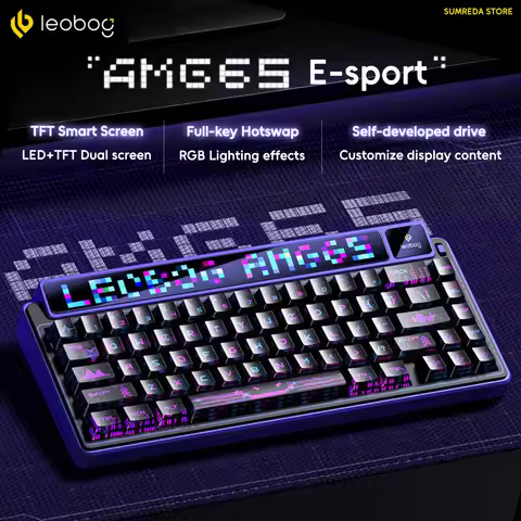 Leobog AMG65 คีย์บอร์ดกลไก 65% จอแสดงผลอัจฉริยะ 3 โหมด ไร้สาย Bluetooth และ USB-C