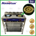 HOMELUX HDSC-600 Dapur Gas Berdiri Stainless Steel 4 Pembakar Hitam 60cm