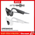 Aftershokz OpenMove AS660 - Headphone Bone Conduction Berbentuk Binaural, Abu-abu, 29g, IP55, Bluetooth 5.0