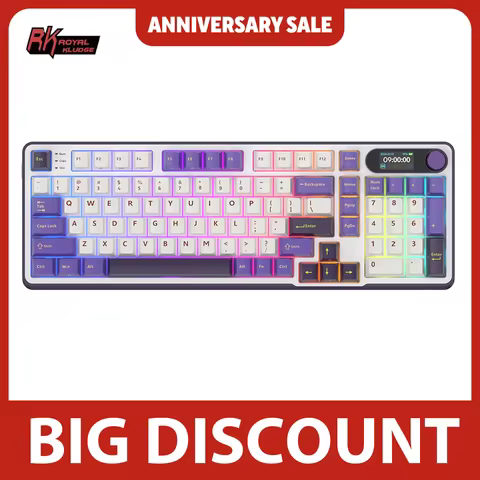 RK ROYAL KLUDGE S98 คีย์บอร์ดไร้สายแบบกลไก 98 คีย์ พร้อมจอแสดงผล TFT RGB