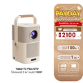 Yaber T2 Plus โปรเจคเตอร์พกพา 1080P FHD ความสว่าง 450 ANSI Lumens สีครีม